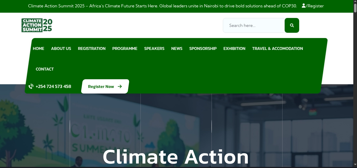 Veen Africa Developed Climate Action Summit Website with Secure Payments & Mobile Optimization